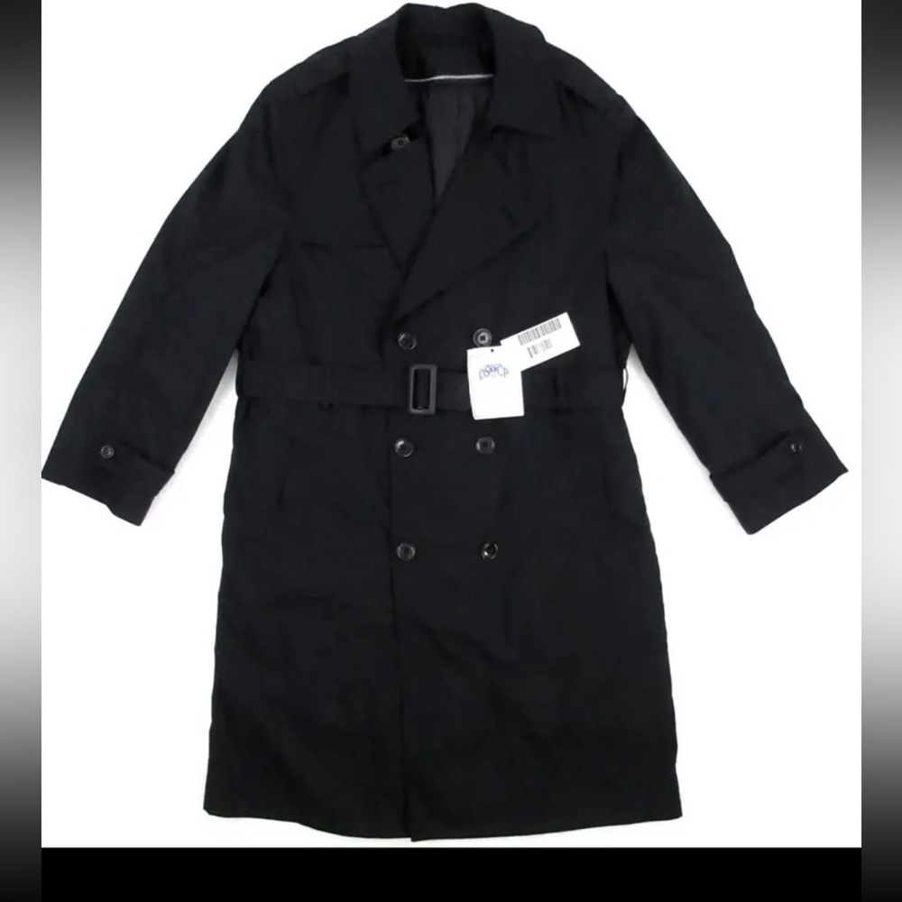 NEW! US Army DSCP Garrison Collection All Weather Trench Coat Black Sz 44L